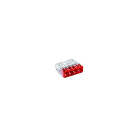 Szybkozłączka 4x 0,5-2,5mm2 transparentna/czerwona 2273-204 WAGO