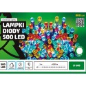 Kurtyna Lampki choinkowe 500 LED przezroczysty zewn. z timerem 8H 24,5m LT-500/S/P OKEJ